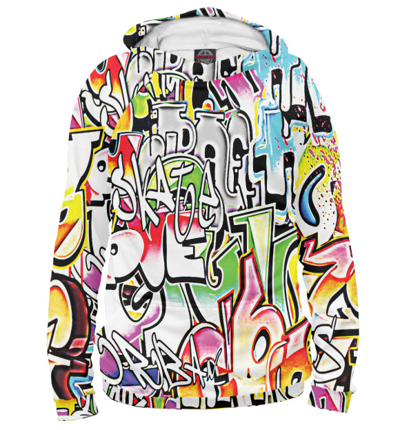 Женское худи с изображением Психоделика цвета Белый