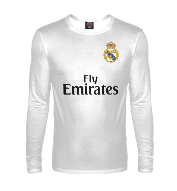 Мужской лонгслив с изображением Форма Реал Мадрид цвета Белый