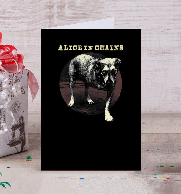 Открытка с изображением Alice In Chains цвета Белый