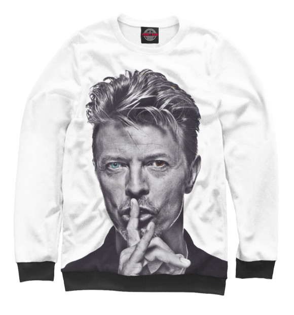 Мужской свитшот с изображением David Bowie цвета Белый
