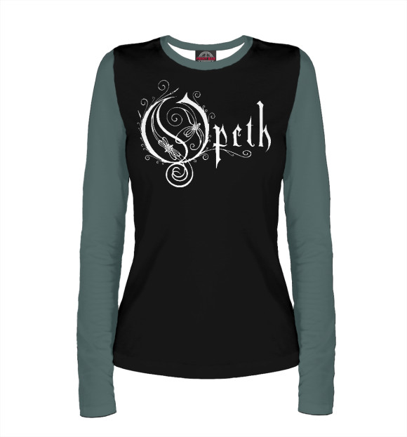 Женский лонгслив с изображением Opeth цвета Белый