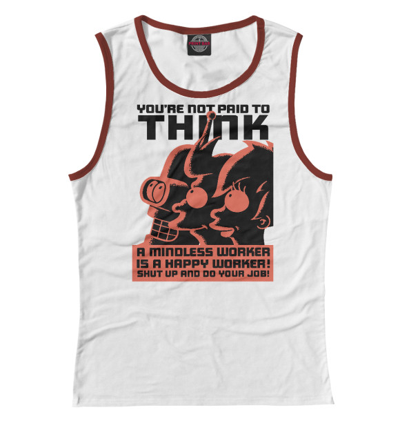 Майка для девочки с притом Футурама цвета Белый Майка для девочки с изображением Футурама цвета Белый