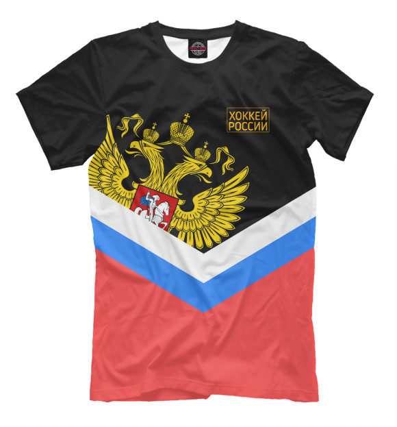 Мужская футболка с изображением Хоккей России цвета Белый