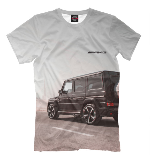 Мужская футболка с изображением Mercedes-Benz G-класс цвета Молочно-белый