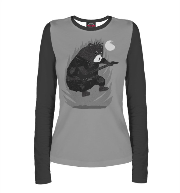Женский лонгслив с изображением Bad Bear bass цвета Белый