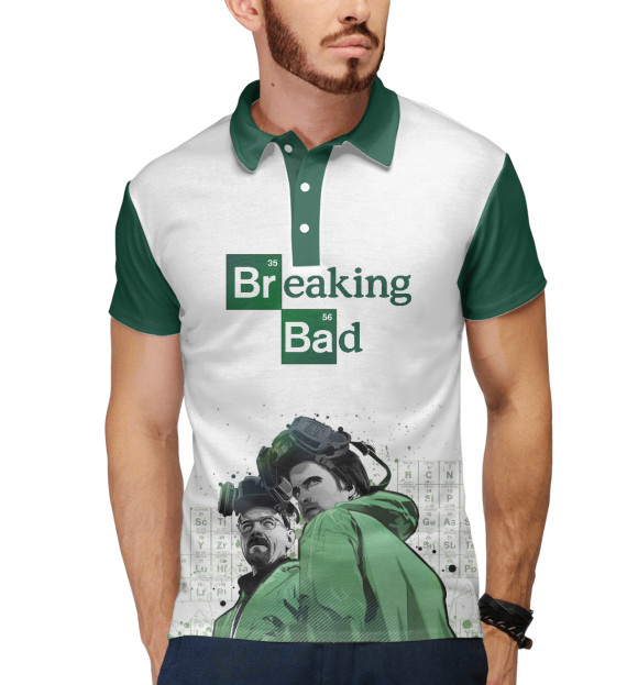 Мужское поло с изображением Breaking bad цвета Белый