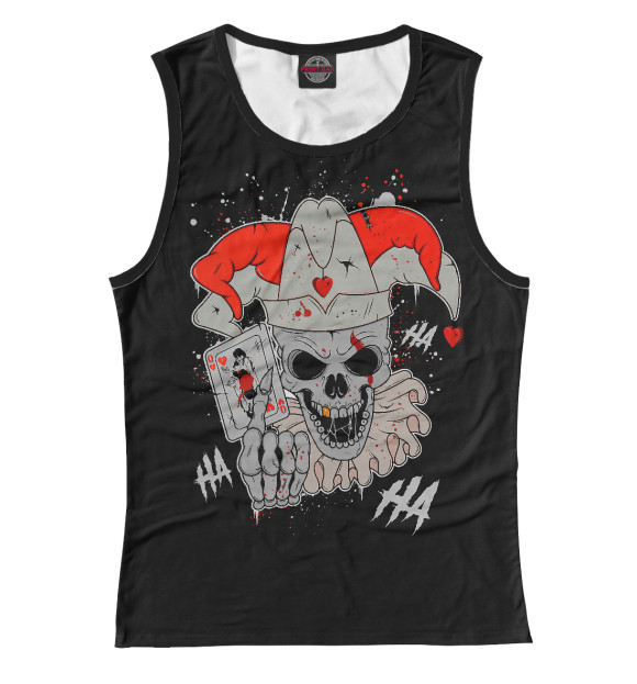 Женская майка с изображением Foolish Hearts - Джокер цвета Белый