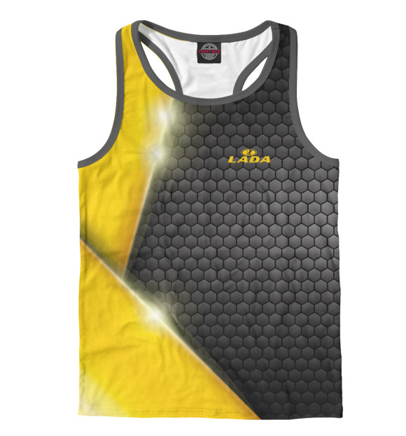 Мужская майка-борцовка с изображением Карбон Лада цвета Белый