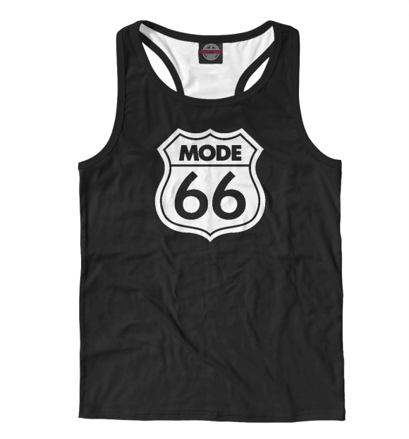 Мужская майка-борцовка с изображением Mode 66 цвета Белый