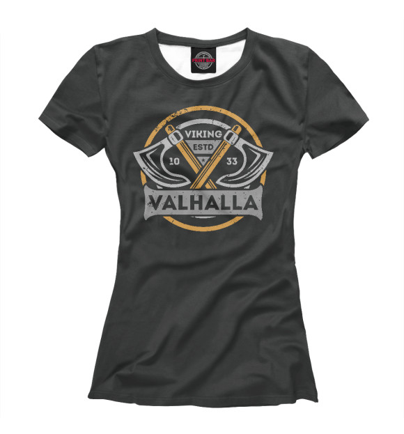 Футболка для девочек с изображением Valhalla цвета Белый