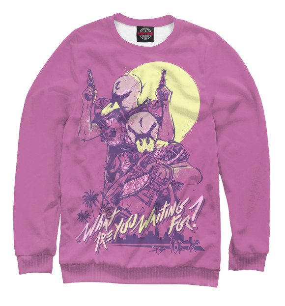 Женский свитшот с изображением Hotline Miami цвета Белый