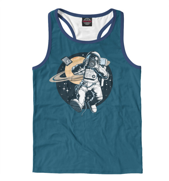 Мужская майка-борцовка с притом КосмоФото цвета Белый Мужская майка-борцовка с изображением КосмоФото цвета Белый