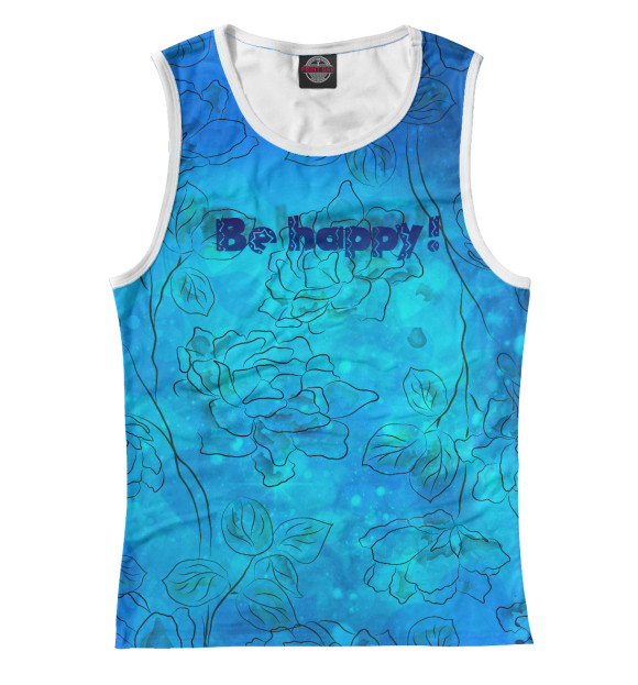 Майка для девочки с изображением Be happy! цвета Белый