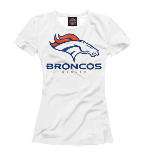 

Футболки Print Bar, Белый, Denver Broncos - Денвер Бронкос