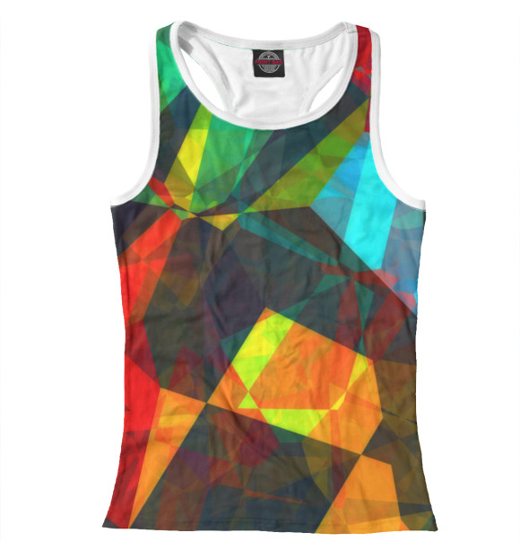 Женская майка-борцовка с изображением Треугольники цвета Белый