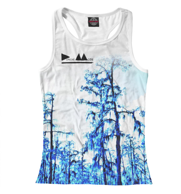 Женская майка-борцовка с изображением Depeche Mode цвета Белый