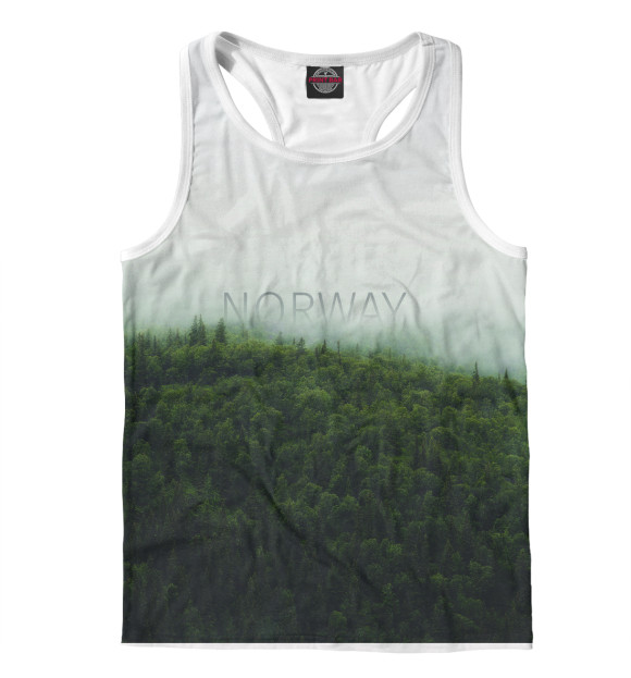 Мужская майка-борцовка с притом Норвегия цвета Белый Мужская майка-борцовка с изображением Норвегия цвета Белый