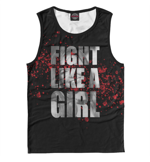 Мужская майка с изображением Fight like a Girl цвета Белый