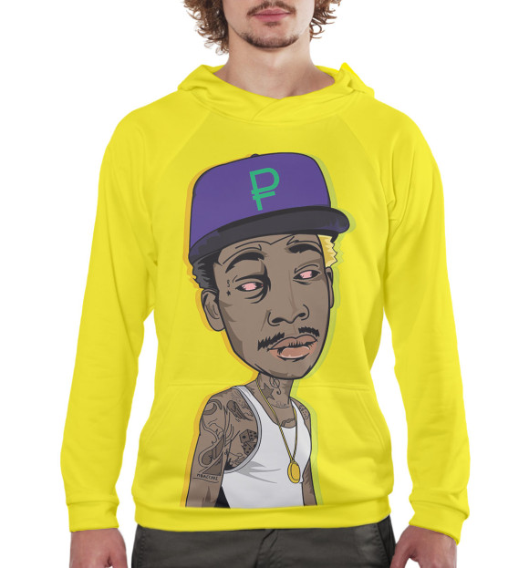 Мужское худи с изображением Wiz Khalifa цвета Белый