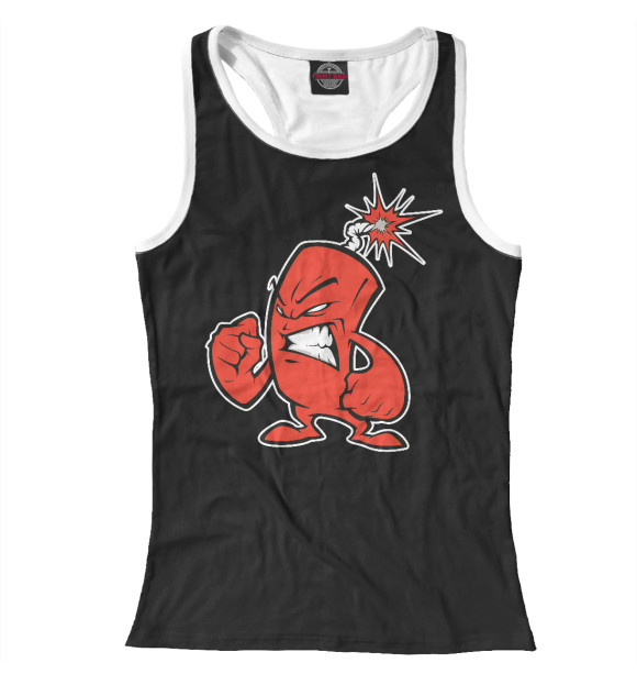 Женская майка-борцовка с изображением Bomb's цвета Белый