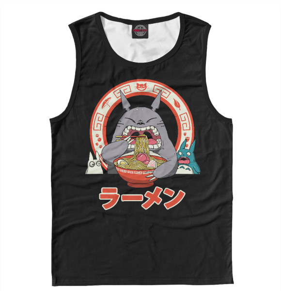 Мужская майка с притом Тоторо цвета Белый Мужская майка с изображением Тоторо цвета Белый