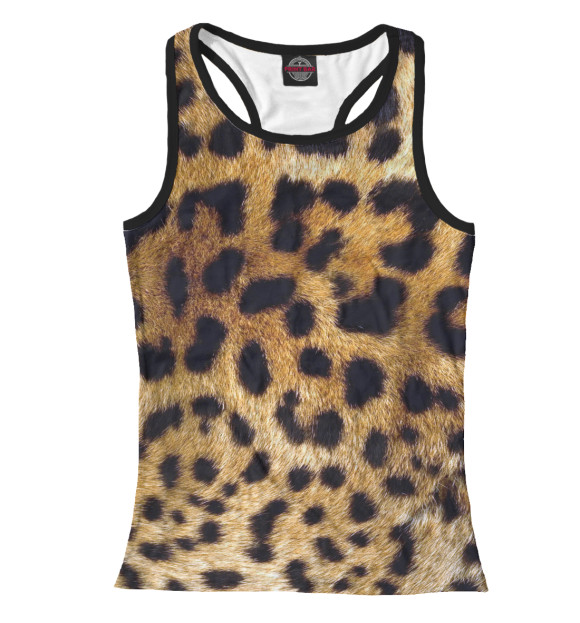 Женская майка-борцовка с изображением Леопард цвета Белый