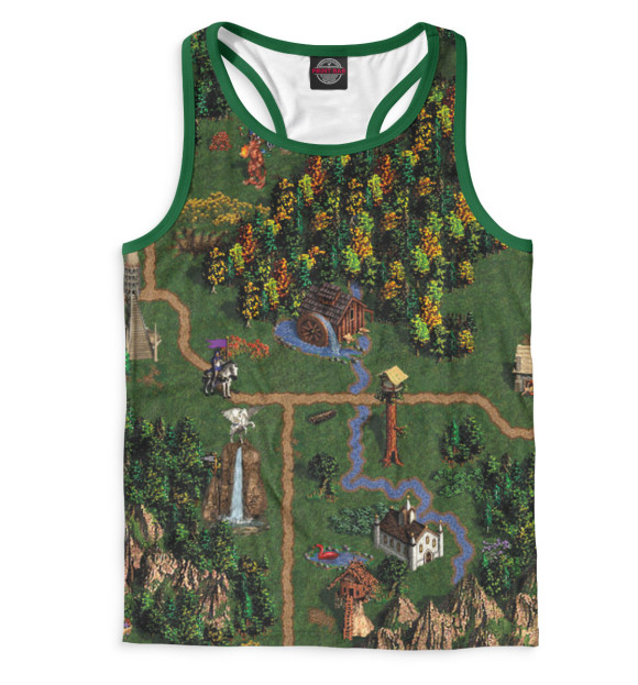 Мужская майка-борцовка с притом Герои Меча и Магии цвета Белый Мужская майка-борцовка с изображением Герои Меча и Магии цвета Белый