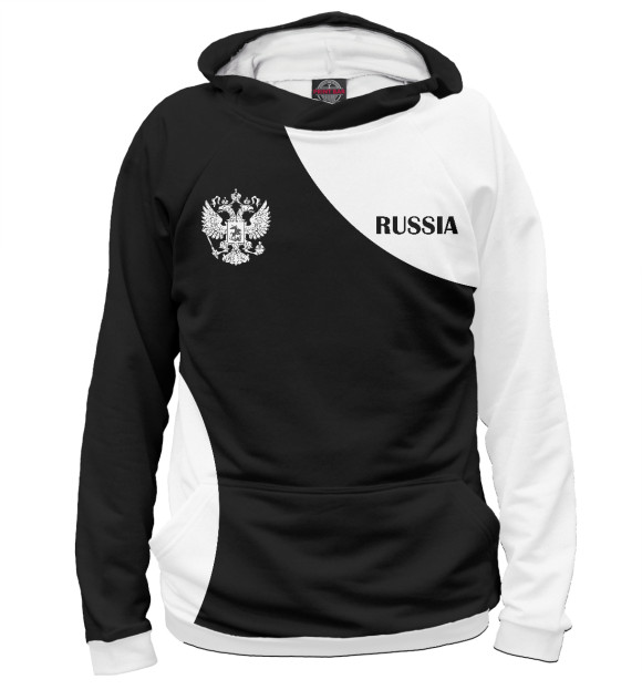 Худи для мальчика с изображением Russia Black&White цвета Белый