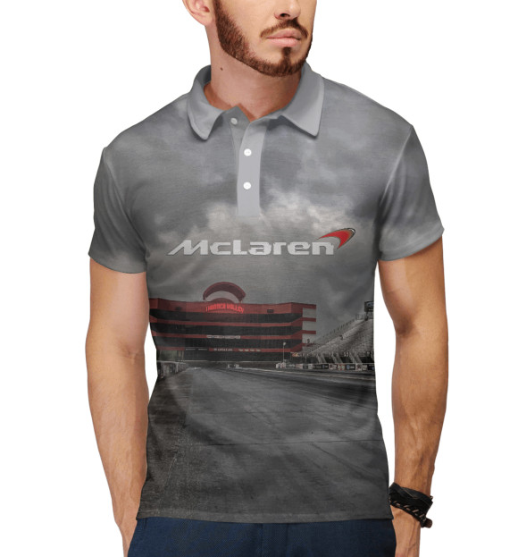 Мужское поло с изображением McLaren цвета Белый