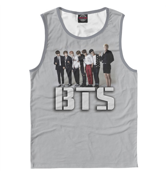 Мужская майка с изображением BTS цвета Белый