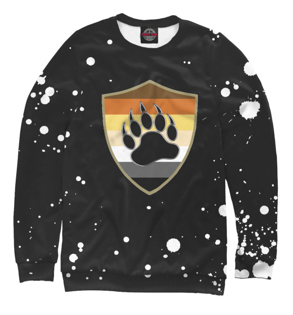 Свитшот для девочек с изображением Bear Pride Shield Bear цвета Белый