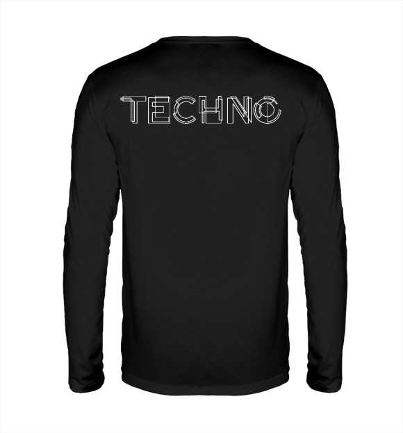 Мужской лонгслив с изображением TECHNO BUUZ цвета Белый