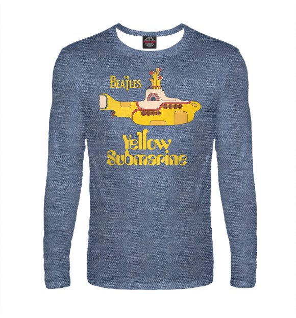 Мужской лонгслив с изображением On a Yellow Submarine цвета Белый