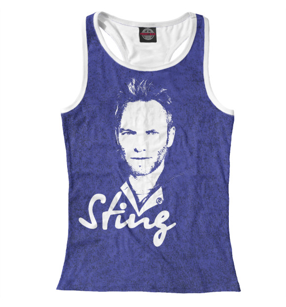 Женская майка-борцовка с изображением Sting цвета Белый