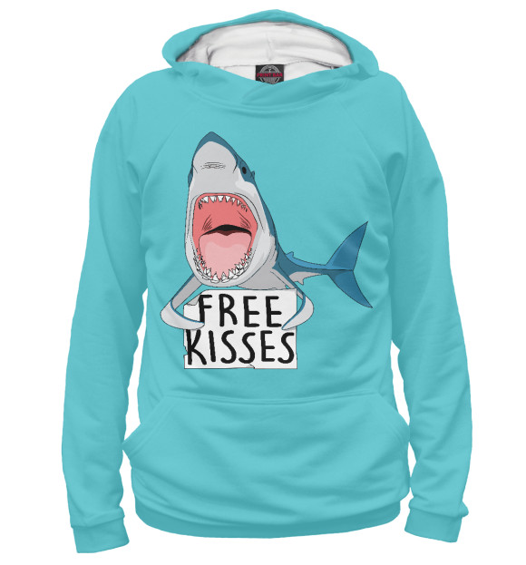 Худи для девочки с изображением Free Kisses цвета Белый