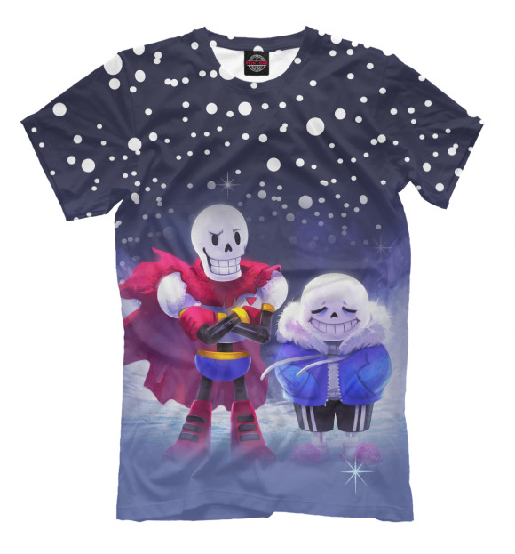 Футболка для мальчиков с изображением Undertale / Папирус и Санс цвета Серый