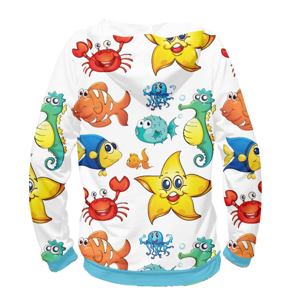 Мужское худи с изображением Sea Friends цвета Белый