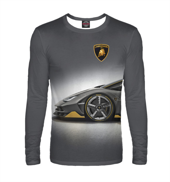 Мужской лонгслив с изображением Lamborghini цвета Белый