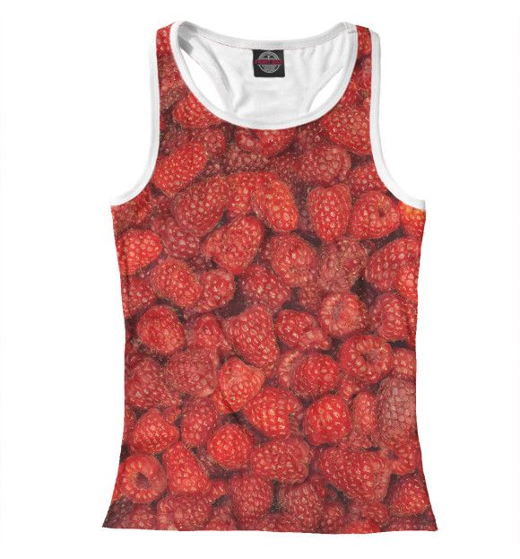 Женская майка-борцовка с изображением Малина цвета Белый