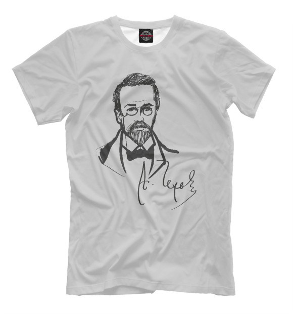 Мужская футболка с изображением А. Чехов цвета Белый