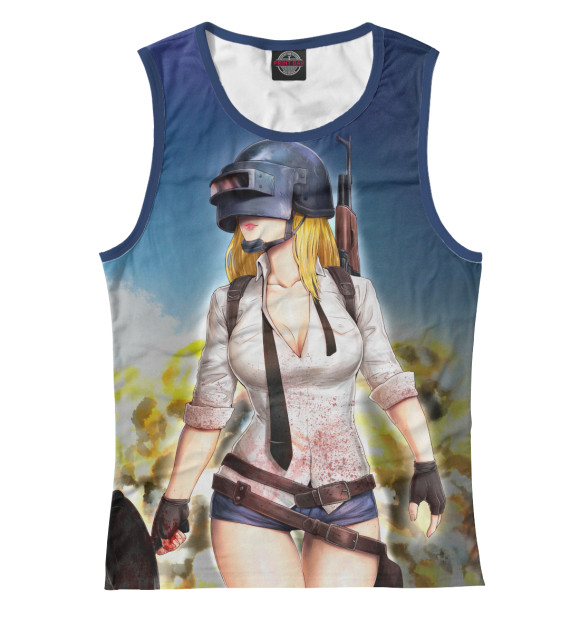 Женская майка с изображением Pubg Girl цвета Белый