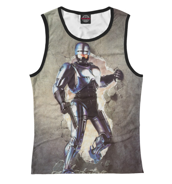 Майка для девочки с изображением Robocop цвета Белый