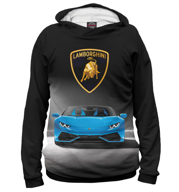 Мужское худи с изображением Lamborghini цвета Белый