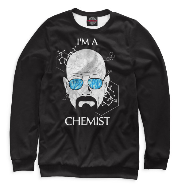 Свитшот для девочек с изображением Химия цвета Белый