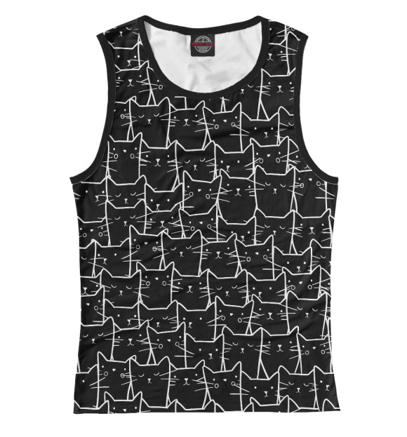 Женская майка с изображением Котики цвета Белый