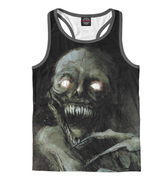 Мужская майка-борцовка с изображением Демон цвета Белый