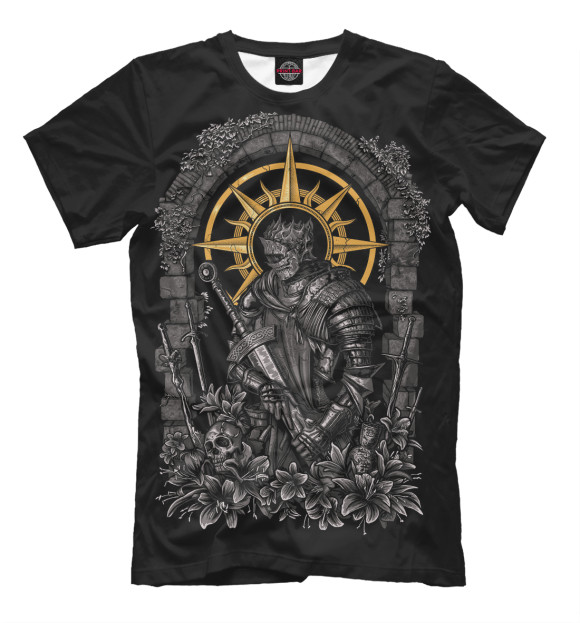 Мужская футболка с изображением Dark Souls цвета Черный