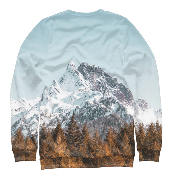 Свитшот для мальчиков с изображением Снег в горах цвета Белый