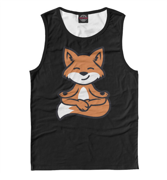 Майка для мальчика с изображением Лиса йог цвета Белый