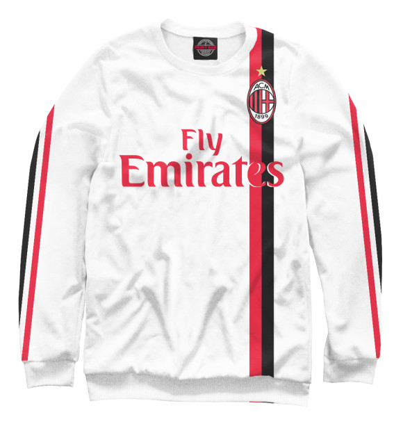 Свитшот для девочек с изображением AC Milan цвета Белый